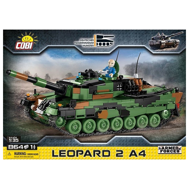 Cobi 2618 Leopard 2A4 "Deutsches Panzermuseum Munster" Pad printed - no Stickers