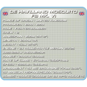 Cobi 5718 Britische Armee De Havilland Mosquito FB Mk.VI (Historical Collection)