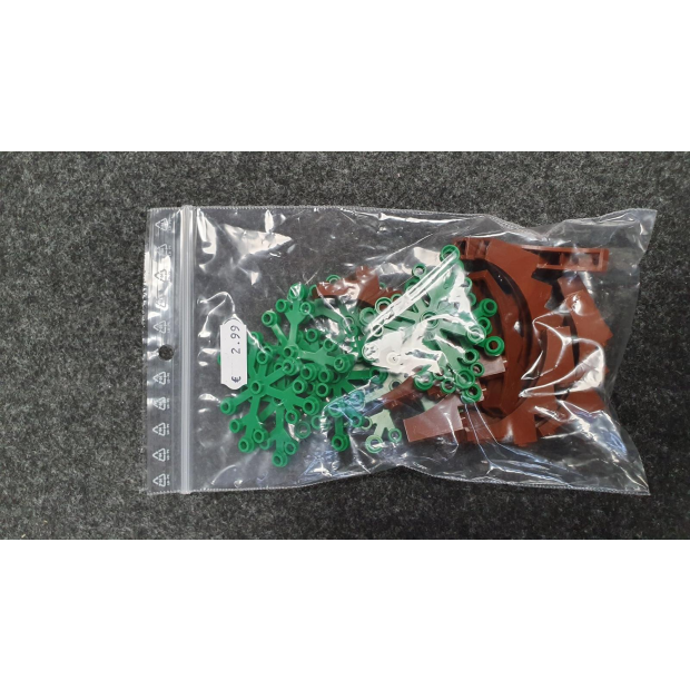 Baumbau-Set: Plant Leaves 6 x 5 Green + Brick-Arch 1 x 5 x 4 Brown je 10 Stück