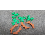 Baumbau-Set: Plant Leaves 6 x 5 Green + Brick-Arch 1 x 5 x 4 Brown je 10 Stück