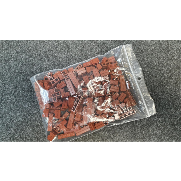 Baustein-Set Masonry Bricks 2x1 4x1 2x2 Edge in Brown ca.100 St. Mauersteine Braun