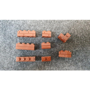 Baustein-Set Masonry Bricks 2x1 4x1 2x2 Edge in Brown...