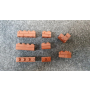 Baustein-Set Masonry Bricks 2x1 4x1 2x2 Edge in Brown ca.100 St. Mauersteine Braun