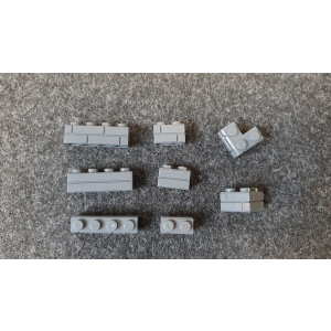 Baustein-Set Masonry Bricks 2x1 4x1 2x2 Edge in Dark Gray...