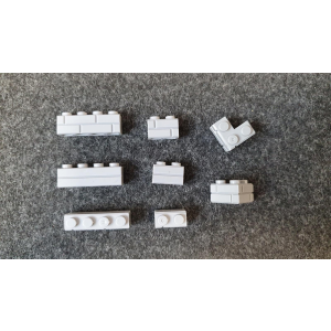 Baustein-Set Masonry Bricks 2x1 4x1 2x2 Edge in Light Gray ca. 100 Stück Mauersteine Hellgrau