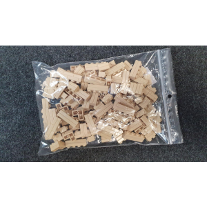 Baustein-Set Masonry Bricks 2x1 4x1 2x2 Edge in Tan ca....