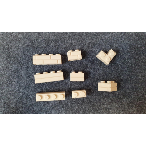 Baustein-Set Masonry Bricks 2x1 4x1 2x2 Edge in Tan ca....