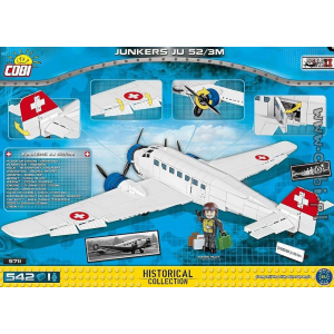 Cobi 5711 Junkers JU-52/3M pad Printed - no Stickers (Historical Collection - WWII - Planes)