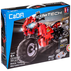 CaDA deTech C51024W Race Track Motorcycle Rotes RC-Motorrad