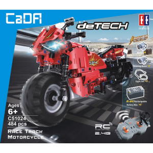 CaDA deTech C51024W Race Track Motorcycle Rotes RC-Motorrad