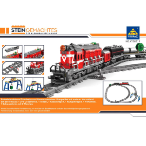 Kazi KY98219 Roter Diesel Güterzug mit Schienenkreis