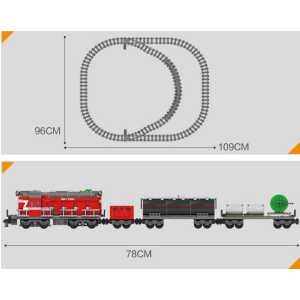 Kazi KY98219 Roter Diesel Güterzug mit Schienenkreis