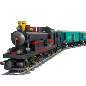 Kazi KY98226 Dampflokomotive mit Güterwaggons und Schienenkreis