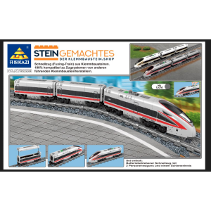 Kazi KY98229 Personen-Schnellzug mit Waggons und Schienenkreis cR400AF Red Dolphin Zug
