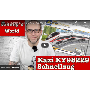 Kazi KY98229 Personen-Schnellzug mit Waggons und Schienenkreis cR400AF Red Dolphin Zug