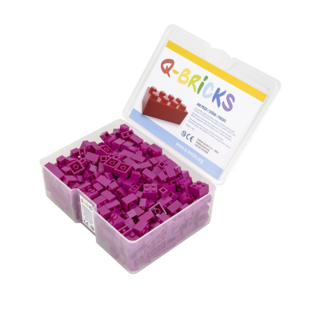 Q-Bricks 300 Teile Box Specialfarben Unicolor 17 verschiedene Farben