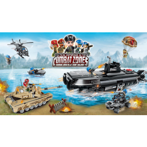 Qman 1411 Combat Zone Marine Cruiser Transform Schiff Panzer Helikopte