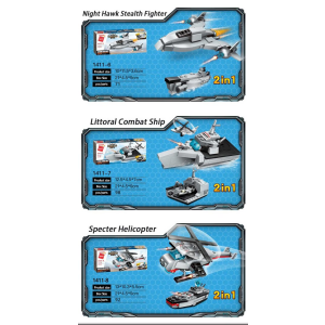 Qman 1411 Combat Zone Marine Cruiser Transform Schiff Panzer Helikopte