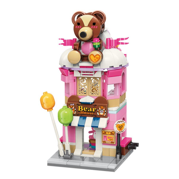 Keeppley by Qman C0109 City Corner 2 Teddy-Laden Teddy Theme Store Kuscheltier