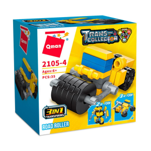 Qman 2105 Trans-Collector 10 Mini-Sets je 3 in 1 Baumaschine, Polizei Mitgebsel