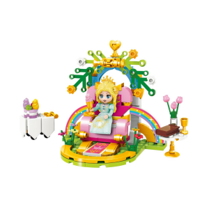 Qman 32011 Princess Leah 4 kleine Garten Sets: Springbrunnen, Schaukel, Thron, Pavillion