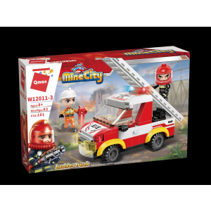 Qman W12011 4 Mini Feuerwehr-Fahrzeuge