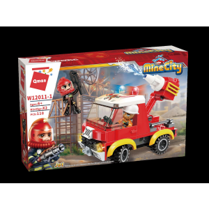 Qman W12011 4 Mini Feuerwehr-Fahrzeuge