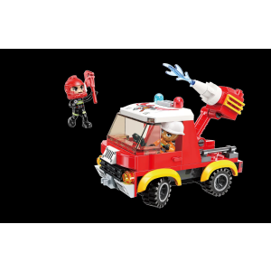 Qman W12011 4 Mini Feuerwehr-Fahrzeuge