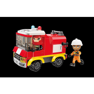 Qman W12011 4 Mini Feuerwehr-Fahrzeuge