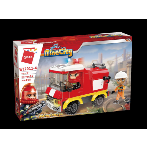 Qman W12011 4 Mini Feuerwehr-Fahrzeuge
