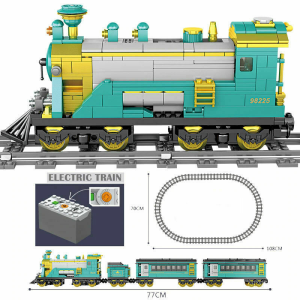 Kazi KY98225 Dampflokomotive mit Personenwaggons und Schienenkreis