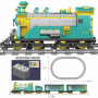 Kazi KY98225 Dampflokomotive mit Personenwaggons und Schienenkreis
