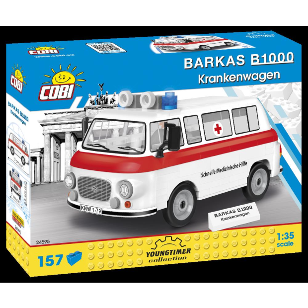 Cobi 24595 Barkas B1000 SMH3 Krankenwagen Pad printed (Youngtimer Collection)