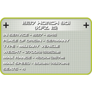 Cobi 2402 VW TYPE 82 Kübelwagen Pad printed - no Stickers (Historical Collection WWII)