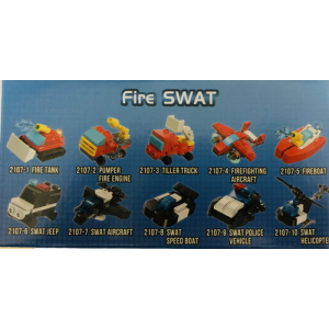 Qman 2107 Trans-Collector 10 Mini-Sets je 3 in 1 Feuerwehr, SWAT Mitgebsel