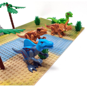Modbrix Dino-Welt mit 2 Grundplatten und 4 Dinosauriern (84-teilig)