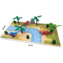 Modbrix Dino-Welt mit 2 Grundplatten und 4 Dinosauriern (84-teilig)