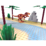 Modbrix Dino-Welt mit 2 Grundplatten und 4 Dinosauriern (84-teilig)