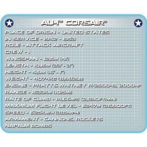 Cobi 2415 Vought AU-1 Corsair - Pad Printed -