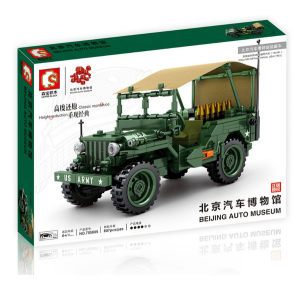Sembo 705805 Bejing Auto Museum grüner US Army Offroader Willies