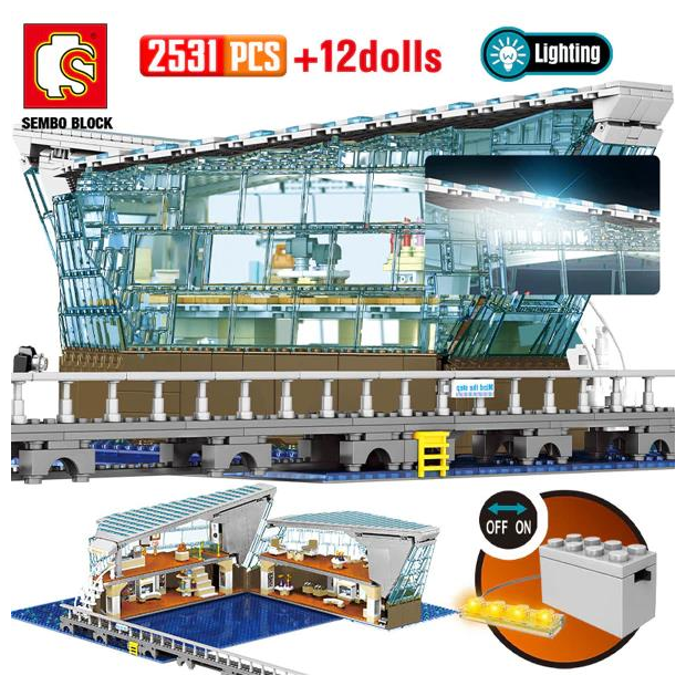 Sembo 601099 Singapore LV Flagship Store Street Scene inkl. LED-Beleuchtung