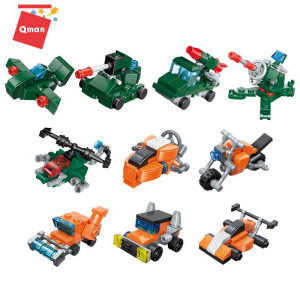 Qman 2106 Trans-Collector 10 Mini-Sets je 3 in 1 Fahrzeuge Mitgebsel