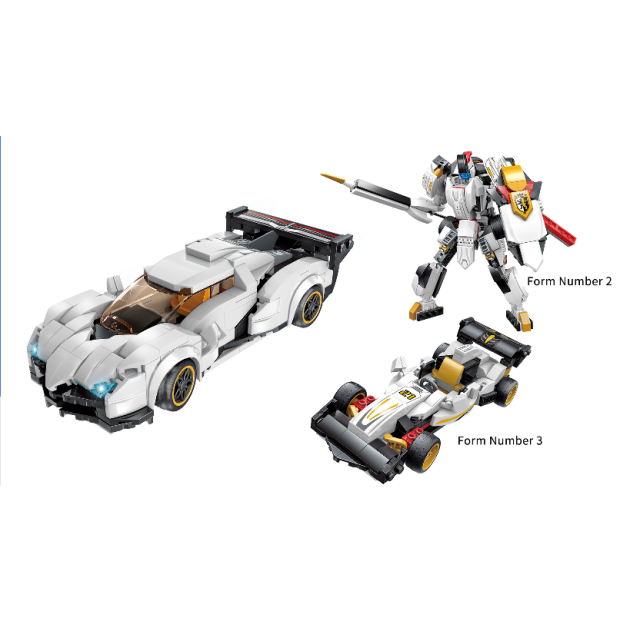 Qman 42102 Trans-Combo Speed King 3 in 1  Sportwagen - Mech - Rennwagen