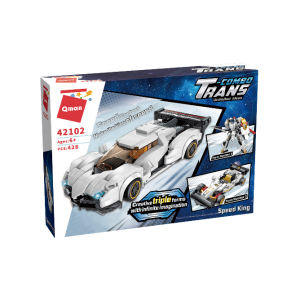 Qman 42102 Trans-Combo Speed King 3 in 1  Sportwagen - Mech - Rennwagen