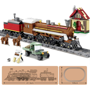 Kazi KY98250 Dampflokomotive mit Tender und Schienenkreis