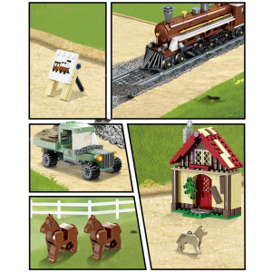 Kazi KY98250 Dampflokomotive mit Tender und Schienenkreis