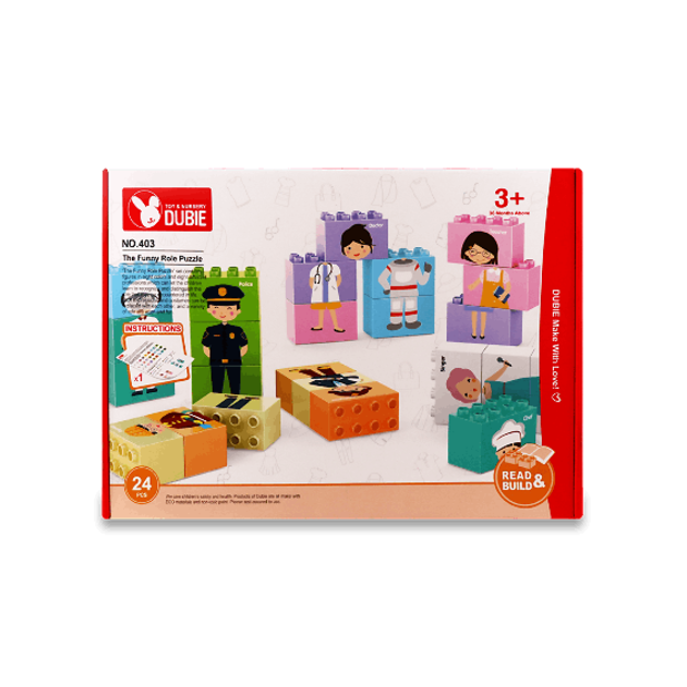 Dubie 403 Lustiges Berufe-Puzzle - große Klemmbausteine