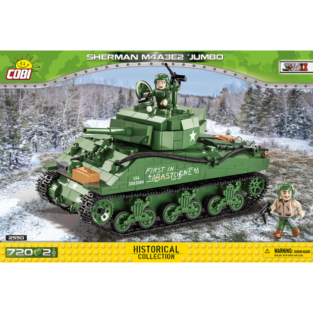 Cobi 2550 US-Panzer Sherman M4A3E2 Jumbo  - Pad Printed- (Historical Collection WWII)