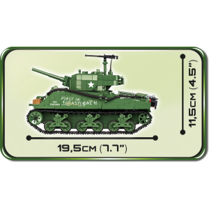 Cobi 2550 US-Panzer Sherman M4A3E2 Jumbo  - Pad Printed- (Historical Collection WWII)