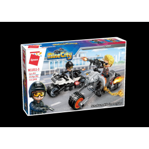 Qman W11011 Mine City Police 4 Polizeifahrzeuge